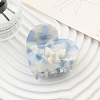 Heart with Bowknot Cellulose Acetate(Resin) Claw Hair Clips PW-WG50019-08-1