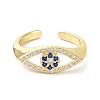 Evil Eye Real 18K Plated Cuff Rings for Women Gift ZIRC-C021-03G-2