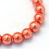 Baking Painted Pearlized Glass Pearl Round Bead Strands HY-Q330-8mm-38-2