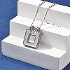 304 Stainless Steel Heart Square Urn Ashes Necklaces STAS-Z106-07P-1