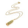 Double Pointed Mixed Stone Pendant Necklace for Girl Women NJEW-JN03684-3