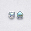 Transparent Spray Painted Glass Beads X-GLAA-R211-02-D01-2