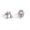 Non-Tarnish Cherry 304 Stainless Steel Ear Studs X-EJEW-F0075-106P-1