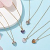 Heart Natural Mixed Gemstone Pendant Necklace NJEW-JN04486-2