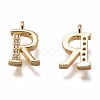 Brass Micro Pave Clear Cubic Zirconia Charms ZIRC-B002-39G-R-2