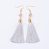 Ice Silk Thread Tassel Dangle Earrings EJEW-P142-A01-1