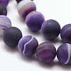 Natural Striped Agate/Banded Agate Bead Strands X-G-K166-12-6mm-02-3