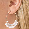 ANATTASOUL 10 Pairs 10 Style Plastic & Resin Imitation Pearl Beaded Hoop Earrings Set EJEW-AN0003-45-4