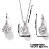 Fashionable Brass Rhinestones Round Ball Pendant Earrings & Necklaces Set for Women FC3889-2-1