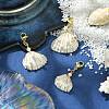 Wire Wrapped Shell Pendant Decorations HJEW-TA00072-4