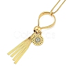 Ion Plating(IP) 201 Stainless Steel Enamel Evil Eye Tassel Pendant Necklaces NJEW-K270-24G-2