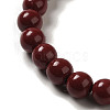 6mm Round Cinnabar Mala Stretch Bracelets BJEW-B080-28B-04-3