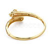 Brass Micro Pave Cubic Zirconia Snake Bangles for Women BJEW-Q700-006-NF-2