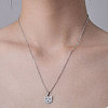 Non-Tarnish 201 Stainless Steel Cat Pendant Necklace NJEW-OY001-23-2