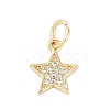 Rack Plating Brass Micro Pave Clear Cubic Zirconia Charms KK-Z060-08G-01-1