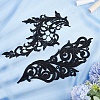 Gorgecraft 2 Pairs 2 Style Polyester Embroidery Flower Lace Appliques DIY-GF0009-07-4