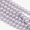 Eco-Friendly Dyed Glass Pearl Round Bead Strands X-HY-A002-8mm-RB049-1