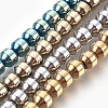 Electroplated Non-magnetic Synthetic Hematite Bead Strand G-E498-12A-1
