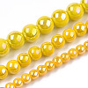 Electroplate Opaque Glass Beads Strands GLAA-T032-P6mm-AB08-4