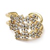 Rack Plating Brass Micro Pave Cubic Zirconia Open Cuff Rings RJEW-Q777-13G-3