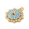 Brass Micro Pave Cubic Zirconia Pendants KK-K385-075G-3