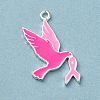 Breast Cancer Pink Awareness Ribbon Theme Alloy Enamel Pendants ENAM-A147-01M-1