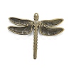 Golden Alloy Rhinestone Dragonfly Pendants ALRI-J070-28AB-NF-2