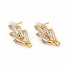 Brass Stud Earring Findings X-ZIRC-L096-16G-1