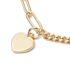 Brass Heart Charm Bracelets BJEW-JB09843-2