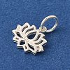 925 Sterling Silver Lotus Flower Charms with Jump Rings FIND-U013-02S-03-2