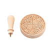 Chinese Mid-Autumn Festival Hand-Pressure Wooden Flower Carved Moon Cake Mould DIY-WH0410-25-1
