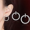 Brass Micro Pave Clear Cubic Zirconia Stud Earrings EJEW-BB64116-A-2