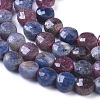 Natural Red Corundum/Ruby and Sapphire Beads Strands G-I249-A30-3