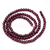 Mozambique Import Natural Grade A Garnet Round Beads Strands G-E300-A-4mm-3