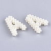 Handmade ABS Plastic Imitation Pearl Woven Beads X-FIND-T039-18-4
