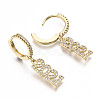 (Jewelry Parties Factory Sale)Brass Micro Pave Clear Cubic Zirconia Dangle Huggie Hoop Earrings EJEW-N015-09-NF-3