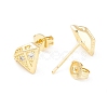 Clear Cubic Zirconia Diamond Stud Earrings EJEW-P196-18G-2