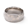 201 Stainless Steel Hexagon Pattern Finger Ring for Women RJEW-I089-15P-2