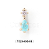 Chinese lute Shape Brass Micro Pave Clear Cubic Zirconia Nail Gems Set MRMJ-T015-40G-03-2