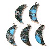 Assembled Natural Bronzite & Synthetic Turquoise & Imperial Jasper Pendants G-N330-035A-1