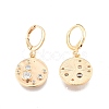 Clear Cubic Zirconia Flat Round Dangle Leverback Earrings EJEW-N012-83-1