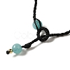 Natural Amazonite Braided Bead Necklacess NJEW-K258-06G-3