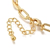 Heart & Clover Brass Charm Bracelets BJEW-L696-009G-3