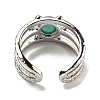 Natural Amazonite Adjustable Rings RJEW-K269-10P-05-3