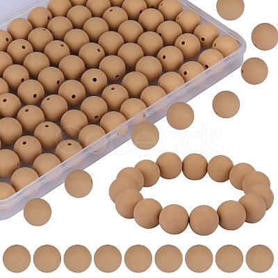 80Pcs Round Silicone Focal Beads SIL-SZ0001-24-08-1