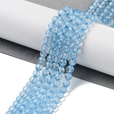 Natural Blue Topaz Beads Strands G-B088-C05-04-1