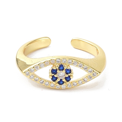 Evil Eye Real 18K Plated Cuff Rings for Women Gift ZIRC-C021-03G-1