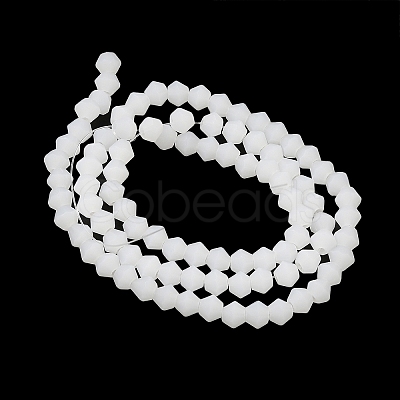 Imitation Jade Frosted Glass Bead Strands EGLA-A039-J4mm-MD06-1