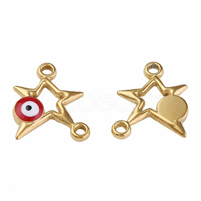 304 Stainless Steel Enamel Connector Charms STAS-N087-62-01G-1