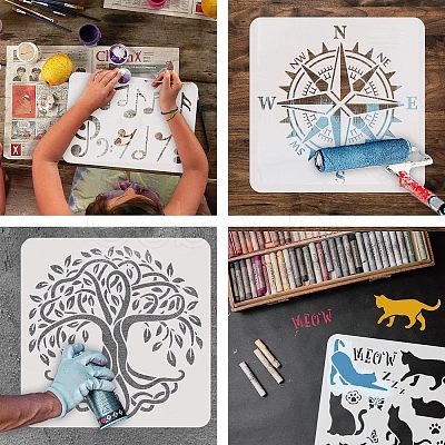 Plastic Reusable Drawing Painting Stencils Templates DIY-WH0172-921-1